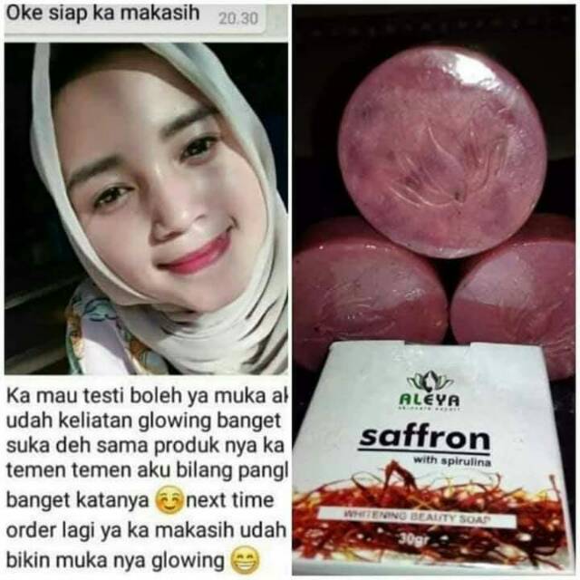 Sabun Pemutih Wajah Saffron Glowing Bpom By Aleya