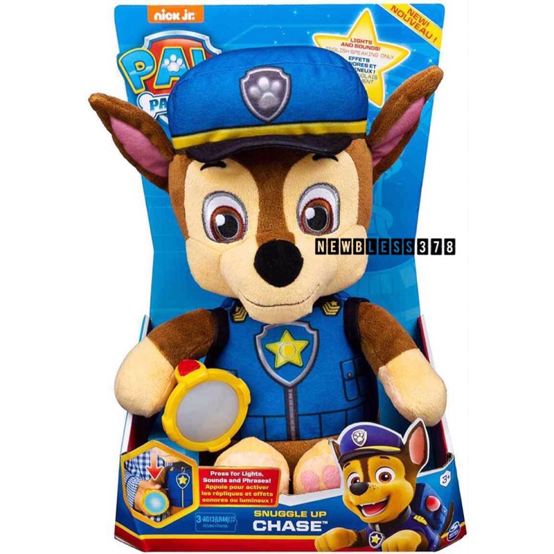 PAW PATROL Snuggle Up With Chase skye Marshall light and Sound - Boneka Chase Skye Marshall patrol