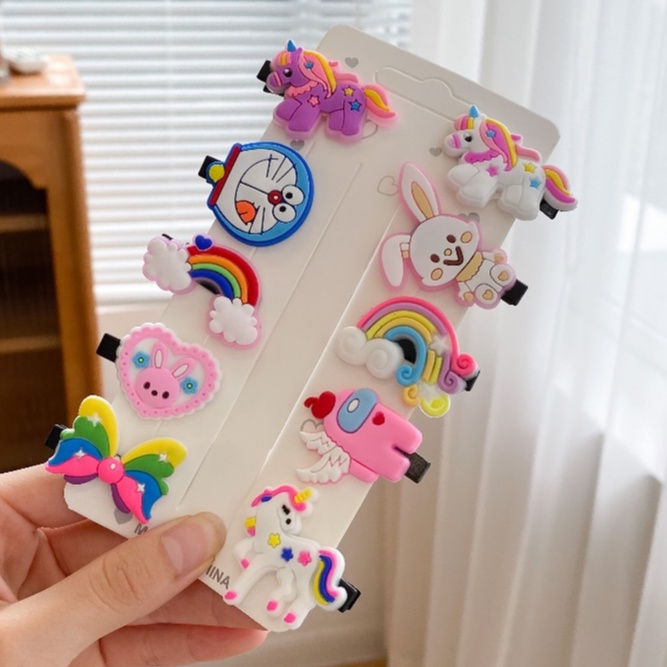 10PCS JEPIT RAMBUT ANAK / JEPITAN RAMBUT ANAK MOTIF KARAKTER KARTUN-JPT - DORAEMON