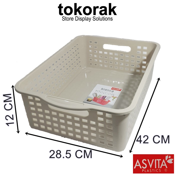 KERANJANG BIANCA BK-187 ASVITA STORAGE BASKET KERANJANG PLASTIK SEGI