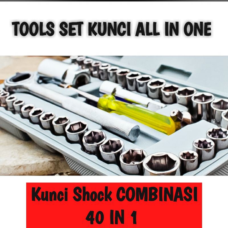 Konci Shock Aiwa Tools Set Kombinasi/ Konci Shock Aiwa Tools Set/ Kunci Shock Kombinasi / Kunci Sok