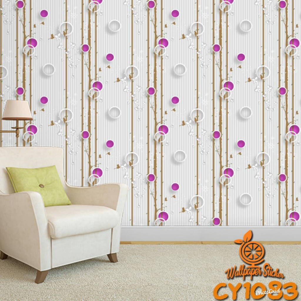 WALLPAPER DAUN UNGU CY1083