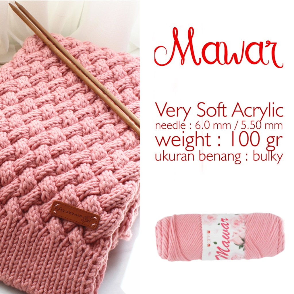 KATALOG Benang  Rajut  Mawar Soft Acrylic Mawar Yarn 