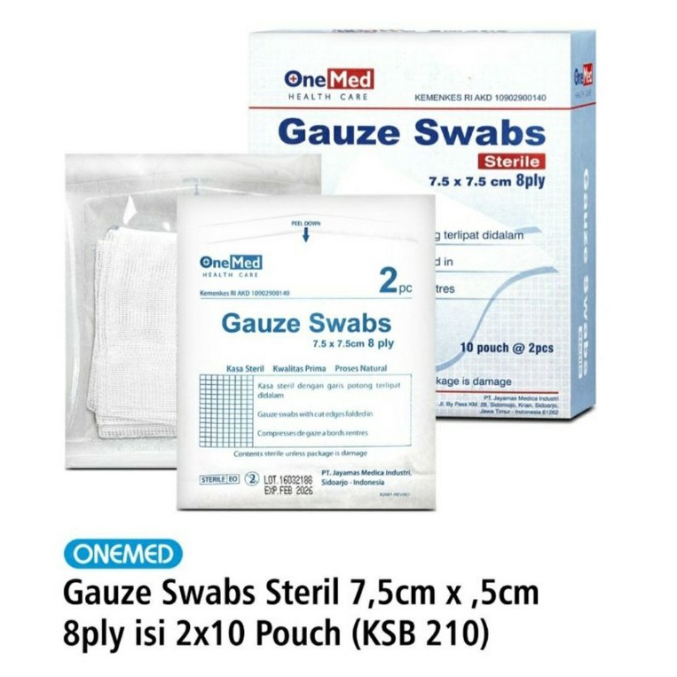 Gauze Swabs Kasa Sterile 8ply 7.5cmx7.5cm Isi 10pouch