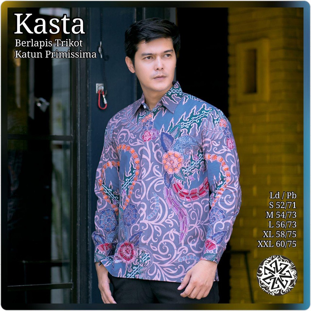 Model Baju Batik Pria Kombinasi Lengan Panjang