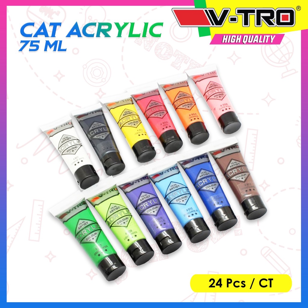 

cat acrylic paint vtro / cat akrilic vtro 75 ml satuan termurah