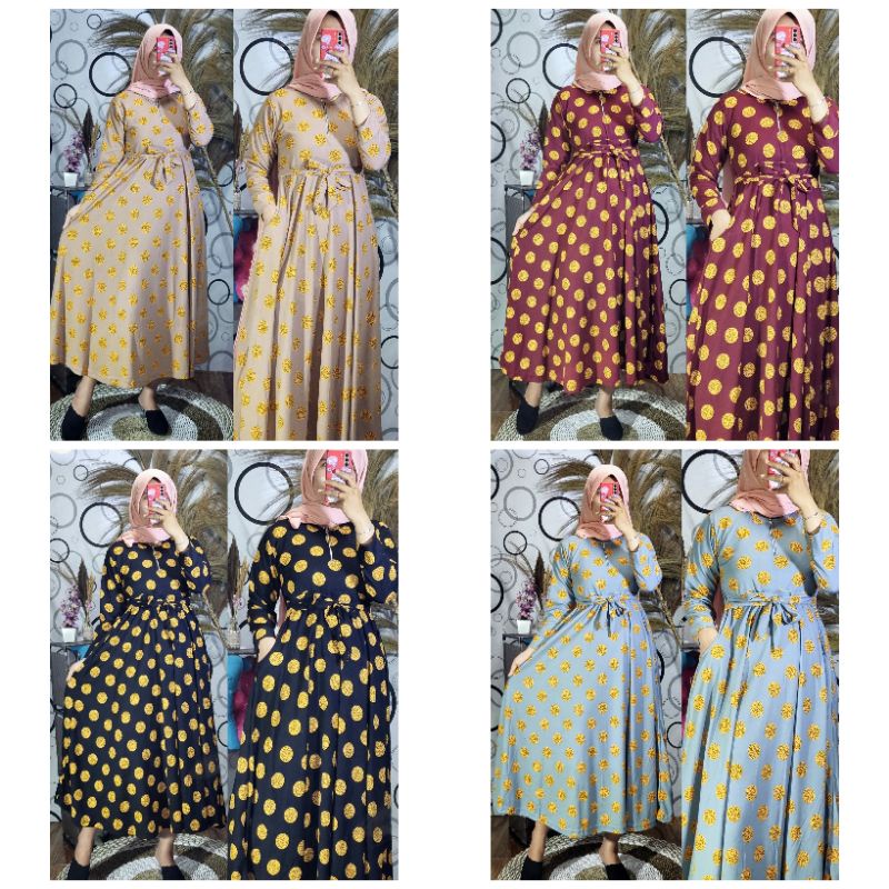 GAMIS VOXY PAYUNG MOTIF POLKA / MIN 3 CAMPUR PRODUK dan MODEL MASUK HARGA GROSIR
