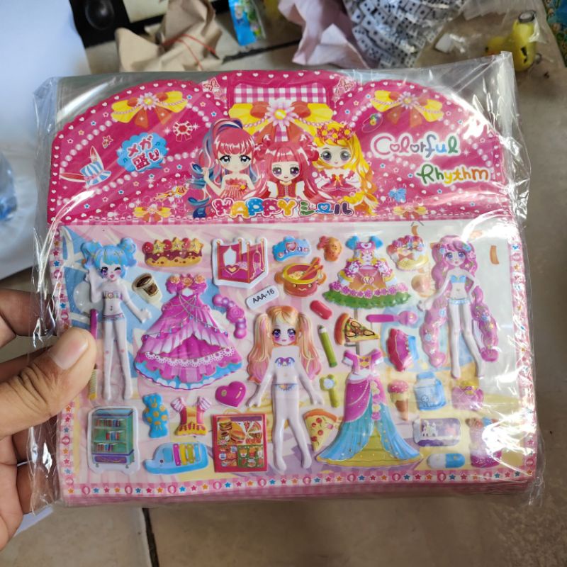 

20 pcs stiker TAS BESAR coloring stikers di kirim rendom happy