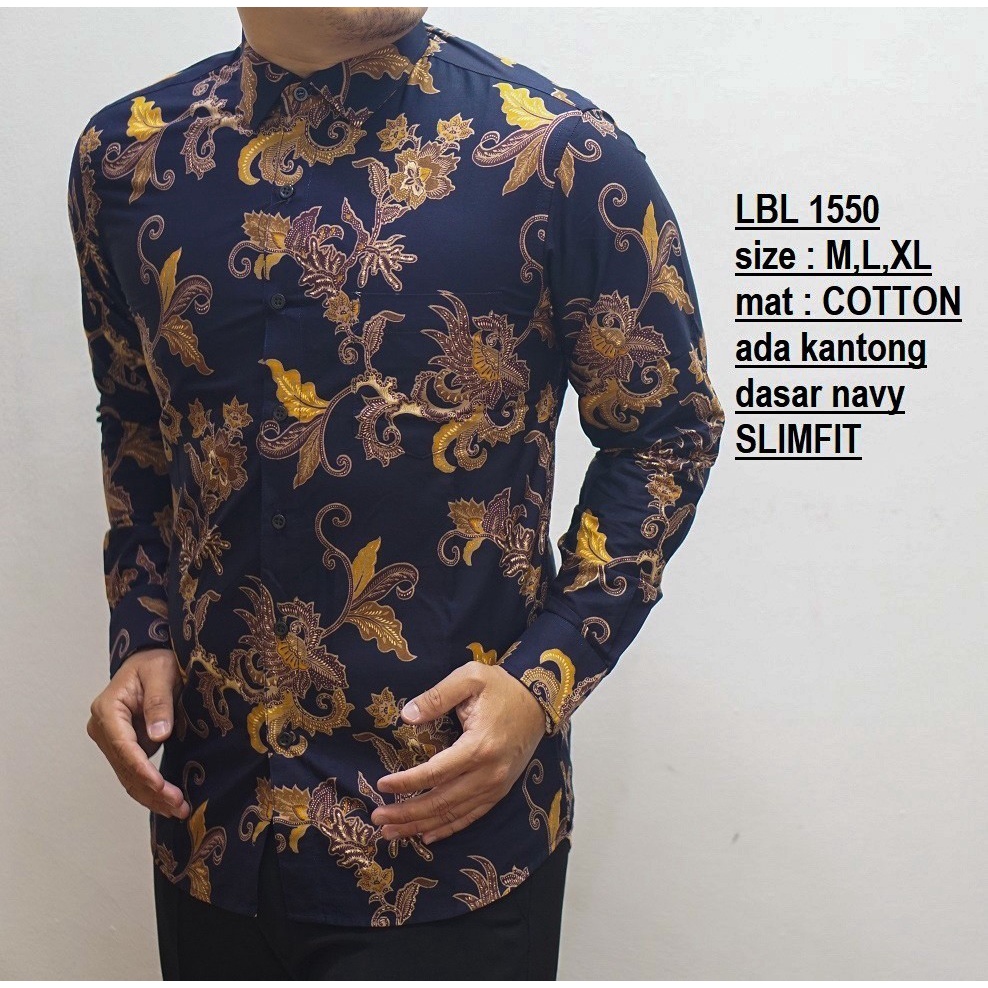 KEMEJA BATIK PRIA SLIM FIT MODERN MEWAH BAJU BATIK SLIMFIT CBL123