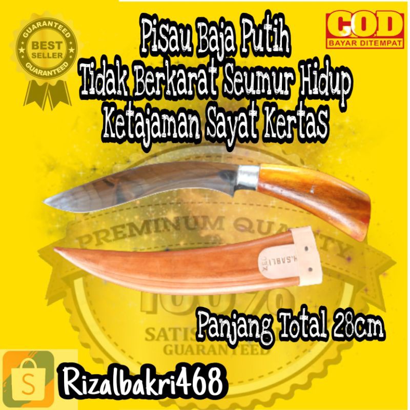 Pisau Baja Putih motif kudok termurah
