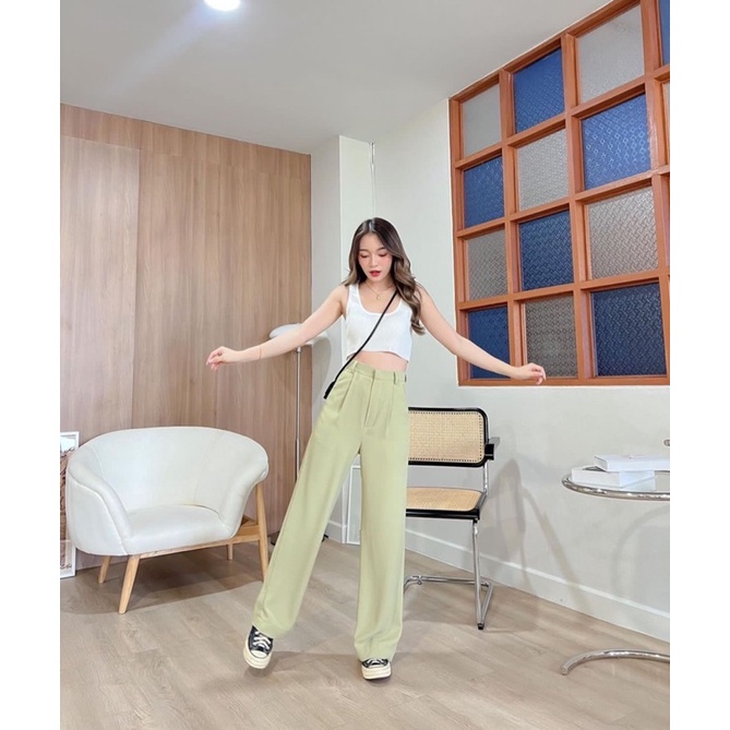 Loose Pants Trousers Wanita - Celana Anti Kusut - Celana Kulot Wanita Korean style