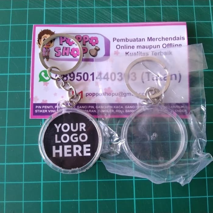 GANTUNGAN KUNCI AKRILIK BULAT KECIL GRATIS REQUEST GAMBAR