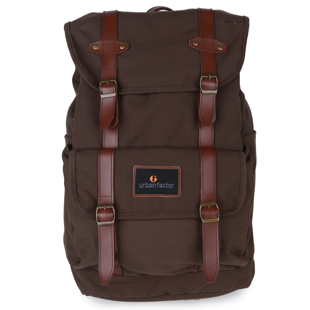 Mix Up Brown | Tas Ransel Ori Bag Polos Pria Wanita Backpack Baru New Kerja | Urban Factor x FORIND