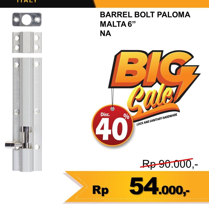 ✭ BARREL BOLT PALOMA GRENDEL SLOT KUNCI PINTU BBP 803 6 INCH 15CM PALOMA GRENDEL ➩