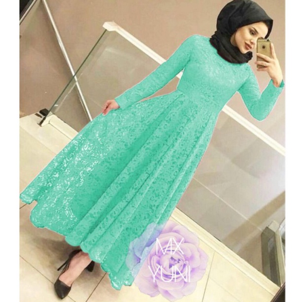 YUNI MAXI DRESS BRUKAT SIMPLE READY 3 UKURAN M L XL-TOSCA m1