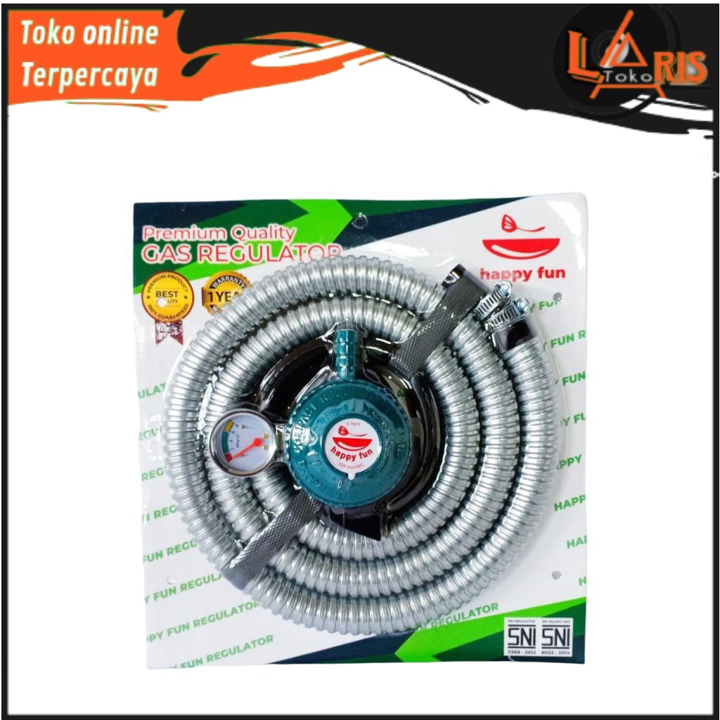 Jual Regulator Gas HAPPY FUN TAHAN LAMA KOMPLIT Kepala Gas DAN SELANG