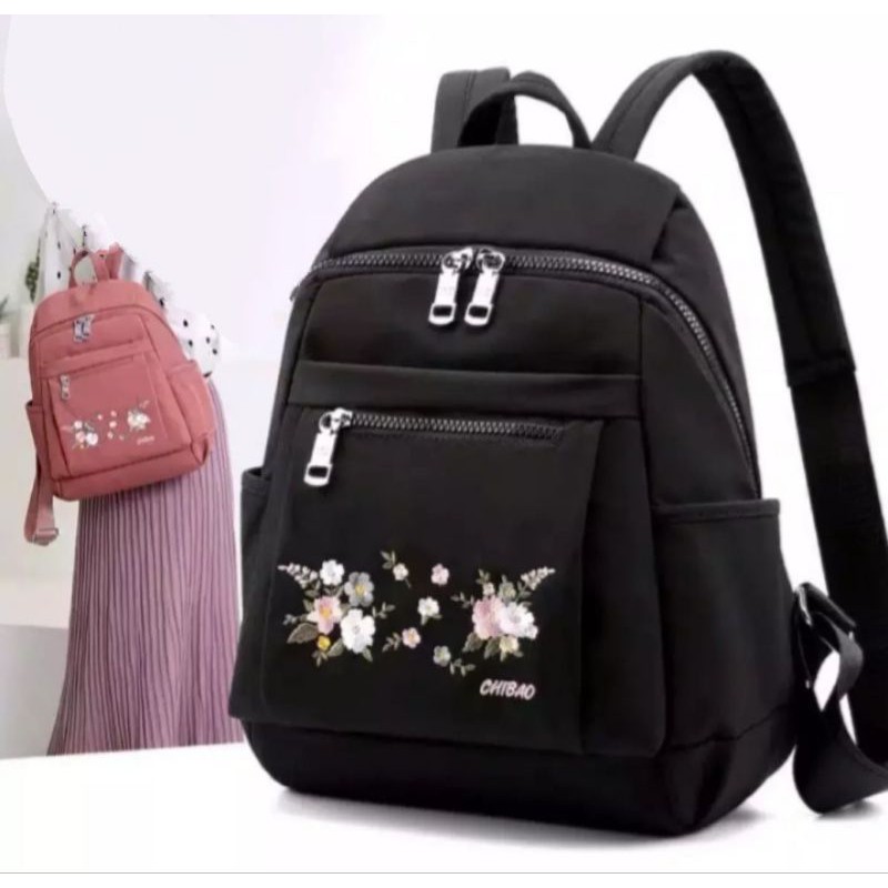 TAS RANSEL WANITA IMPORT CHIBAO MOTIF BUNGA KD 354-11