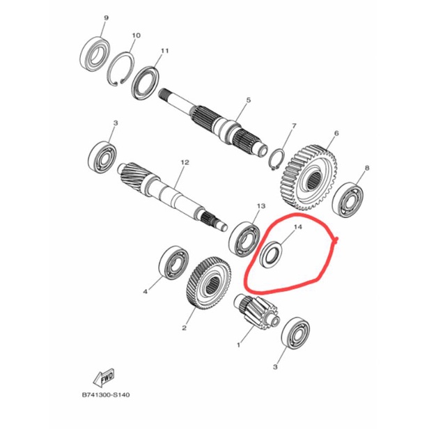 Seal sil as pully belakang xmax 93102-25826 original