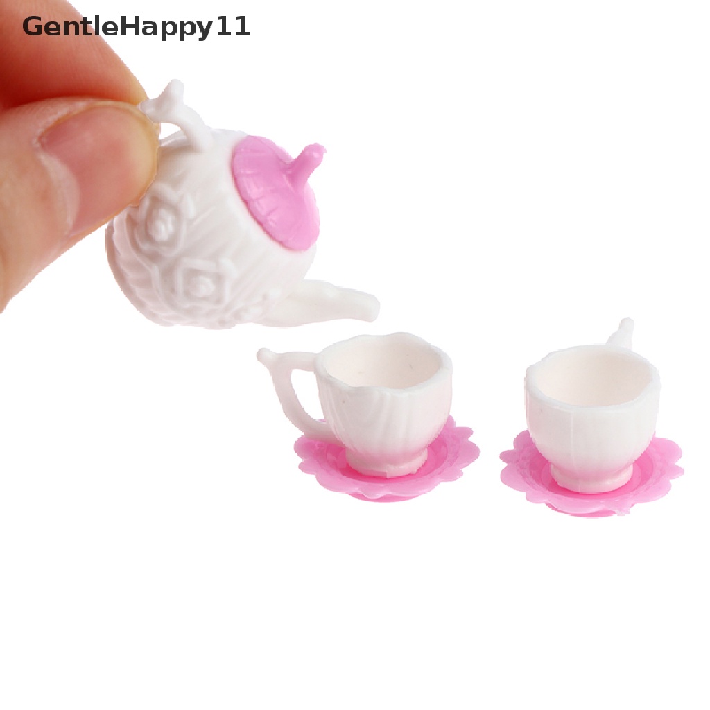 Gentlehappy 3pcs / Set Miniatur Teko + Cangkir Teh / Kopi Untuk Aksesoris Rumah Boneka