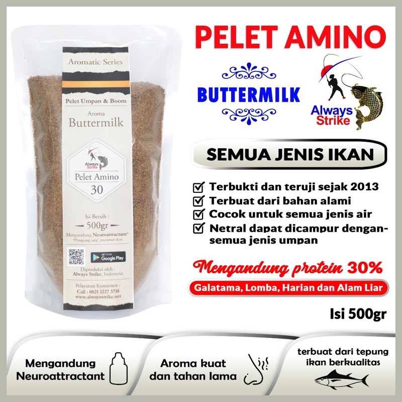 Umpan Mancing Pelet Amino 30 Aromatic Buttermilk (Keju, Susu,  Wisjman)