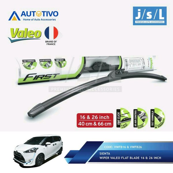 Toyota Sienta Wiper Mobil Valeo Flat Blade Quality  2pcs kiri kanan