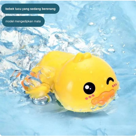 Mainan Mandi Anak Bayi Bentuk Kura Kura Berenang Di Kolam Renang / Bak Mandi Mainan Air Lucu / Mainan Edukasi Anak-Duck - Yellow