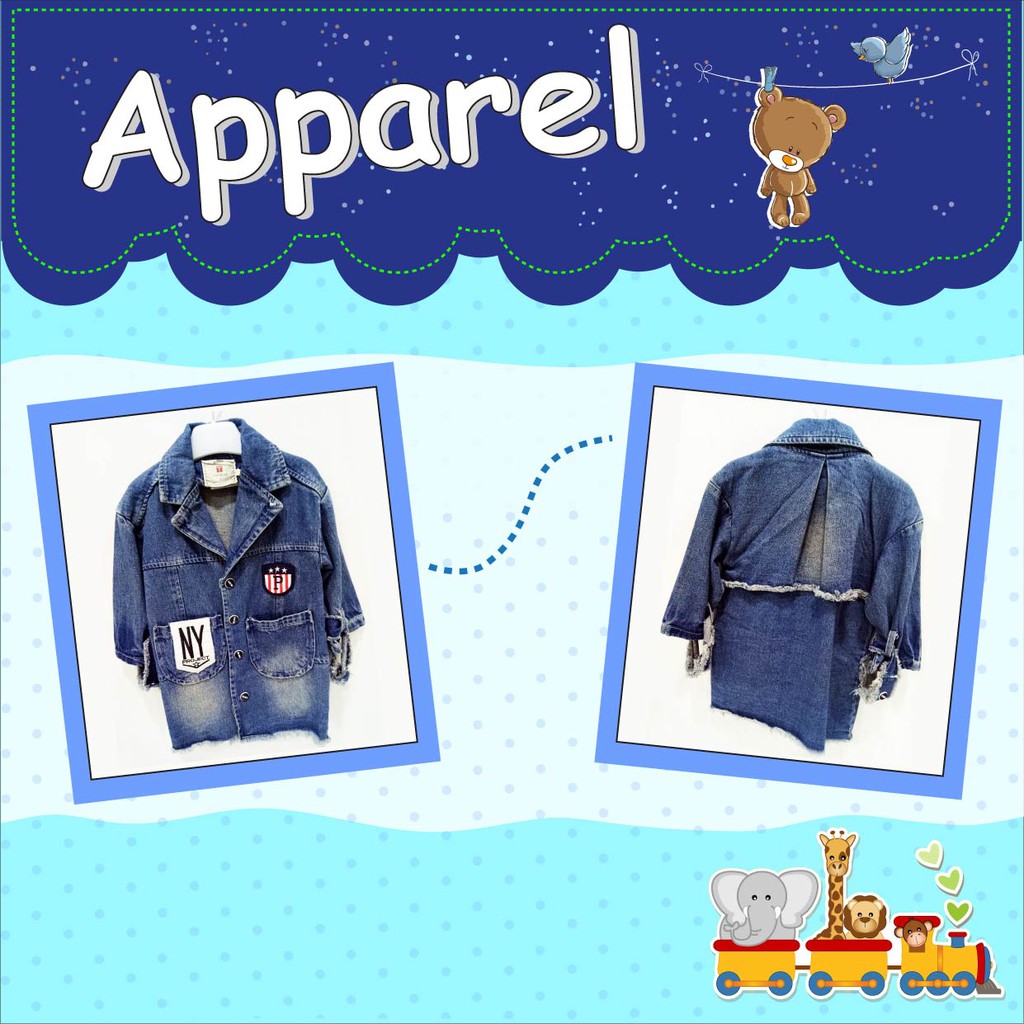 Tongle NY Project Jaket Denim Jeans anak laki-laki (1115)