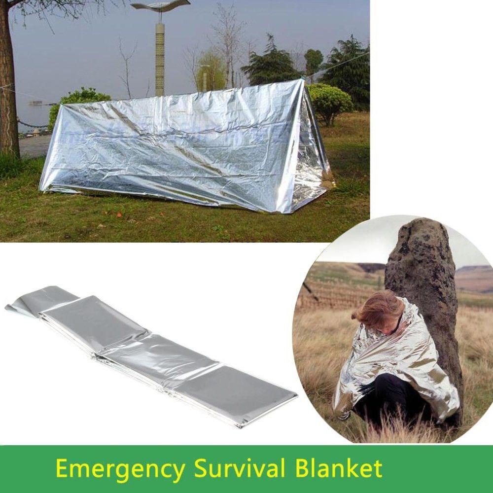 Selimut Rescue Agustina Tenda Survival Lifesaving 130cm * 210cm 1PCS Foil Portabel Tahan Air Tahan Angin Darurat