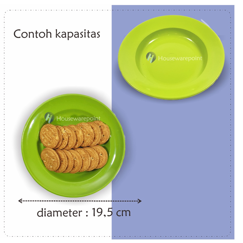12 pcs Piring plastik ukuran 8 / Piring makan plastik/ Piring murah-1