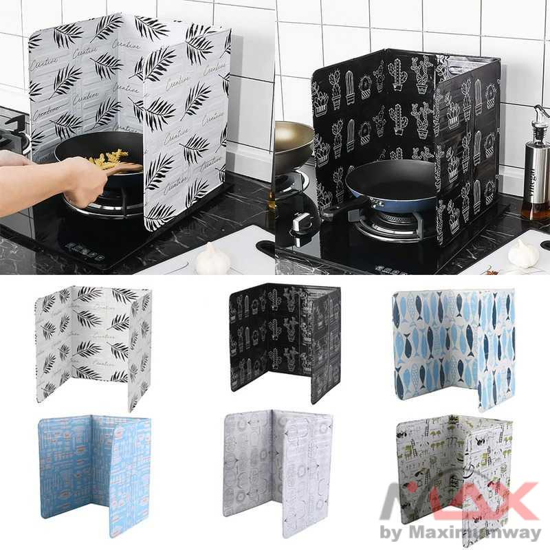 AWOO perisai Anti Minyak goreng Oil Splash Guard Screens Aluminium Foil Plate - cipratan minyak Home Kitchen Stove Foil Plate Prevent Oil Splash Cooking Hot Baffle Kitchen Tool Aluminum foil Kitchen Oil Splash Guard