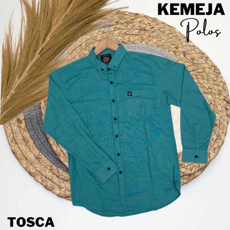 kemeja Pria Polos Lengan Panjang | L fit to XL | Distro