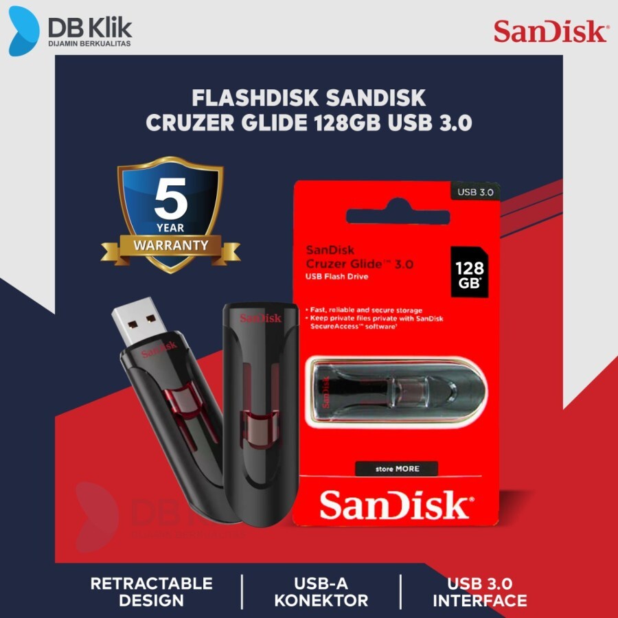 Flashdisk SanDisk Cruzer Glide CZ600 128GB USB3.0 - Sandisk CZ600 128G