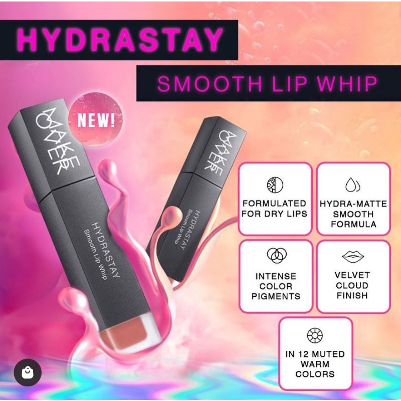 MAKE OVER Hydrastay Smooth Lip Whip adalah lip cream matte