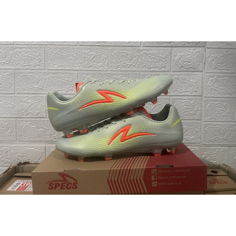 Sepatu bola  Specs ls ultra fg metacrush ether grey shocking orange zest green