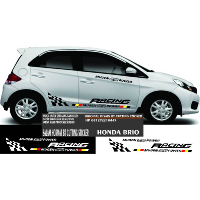 Jual Sticker Cutting Honda Brio Sticker Racing Sticker Mugen Power