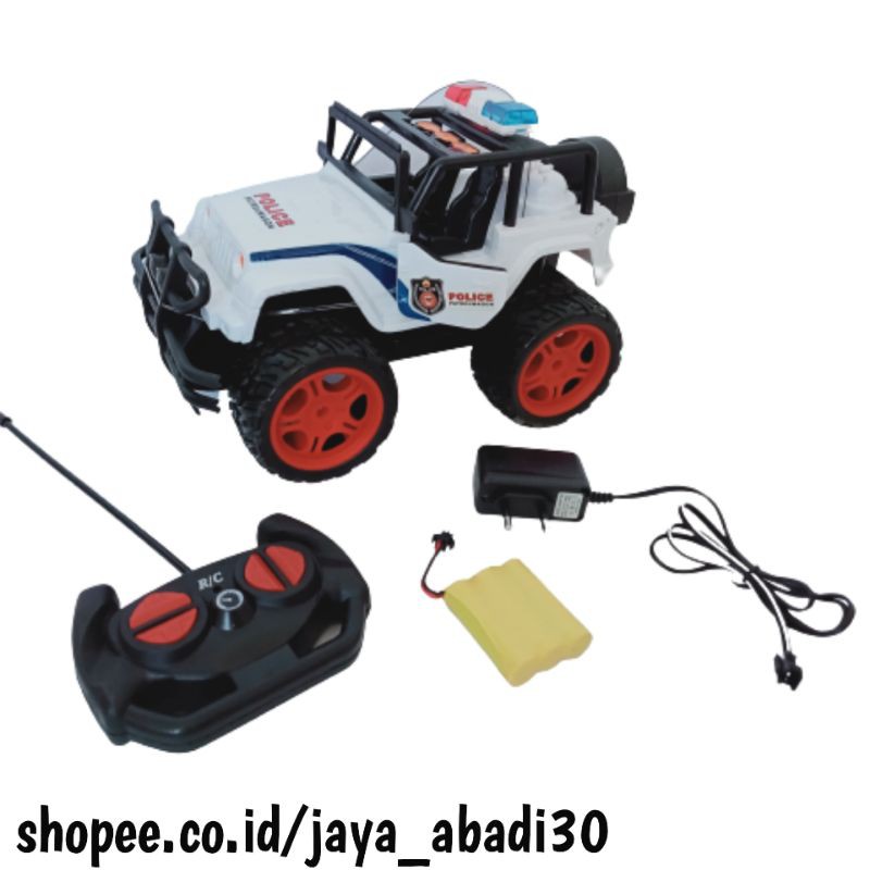 MAINAN MOBIL RC / REMOTE CONTROL JEEP POLICE OPEN DOOR / JEEP POLISI BUKA PINTU FN128