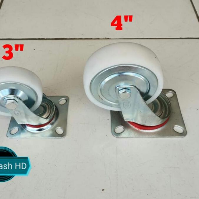 ♙ Roda karet Nylon /roda trolley/roda etalase lori HIDUP putar Varian uk 3 inch dan 4 inch ✽