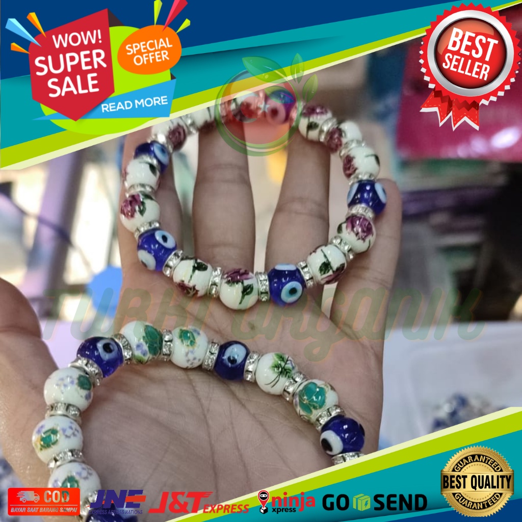 GELANG KERAMIK ASLI TURKI 100% GELANG MATA BIRU (BLUE EYES) ORIGINAL TURKEY | GELANG NAZAR BONCUK CANTIK ORIGINAL TURKIYE