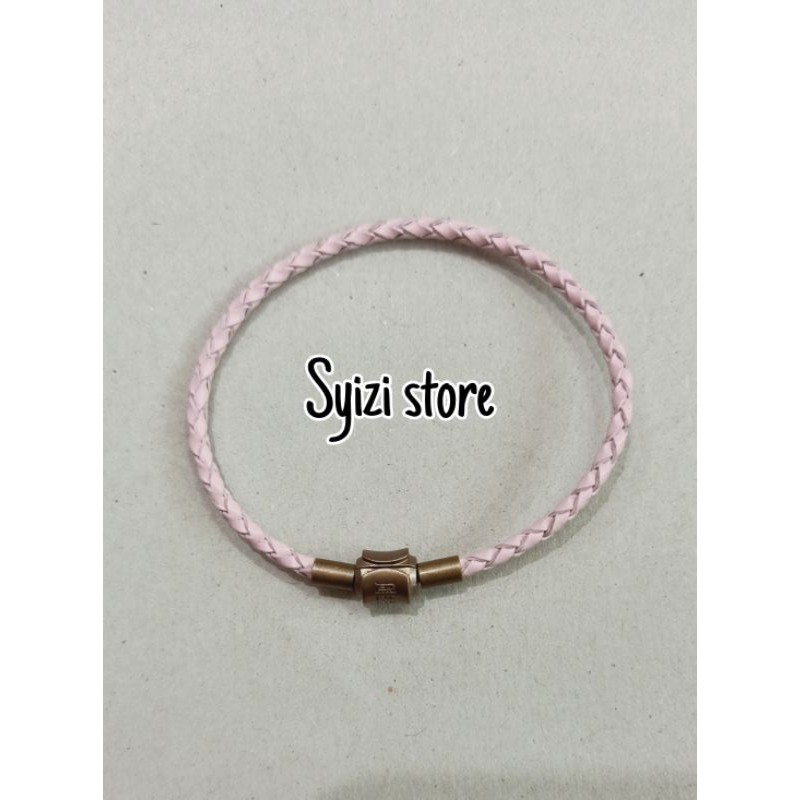 (free stoper) Gelang tali kulit/ gelang kepang /gelang pandora kulit (bisa request ukuran)