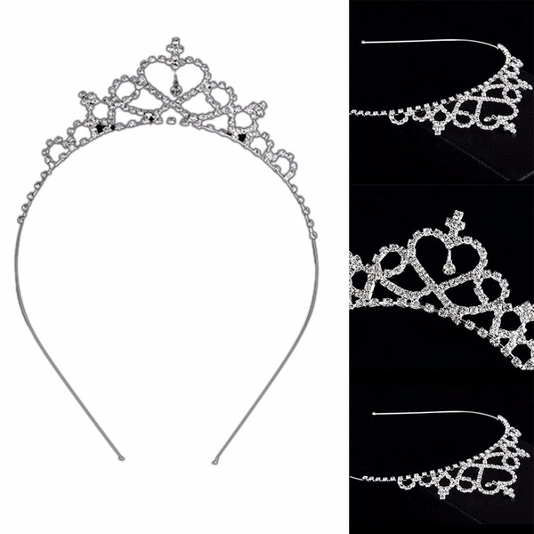 Women Bridal Crystal Crown,Kids Princess Headband,Children Prom Twinkle Rhinestone Glitter Hair Band