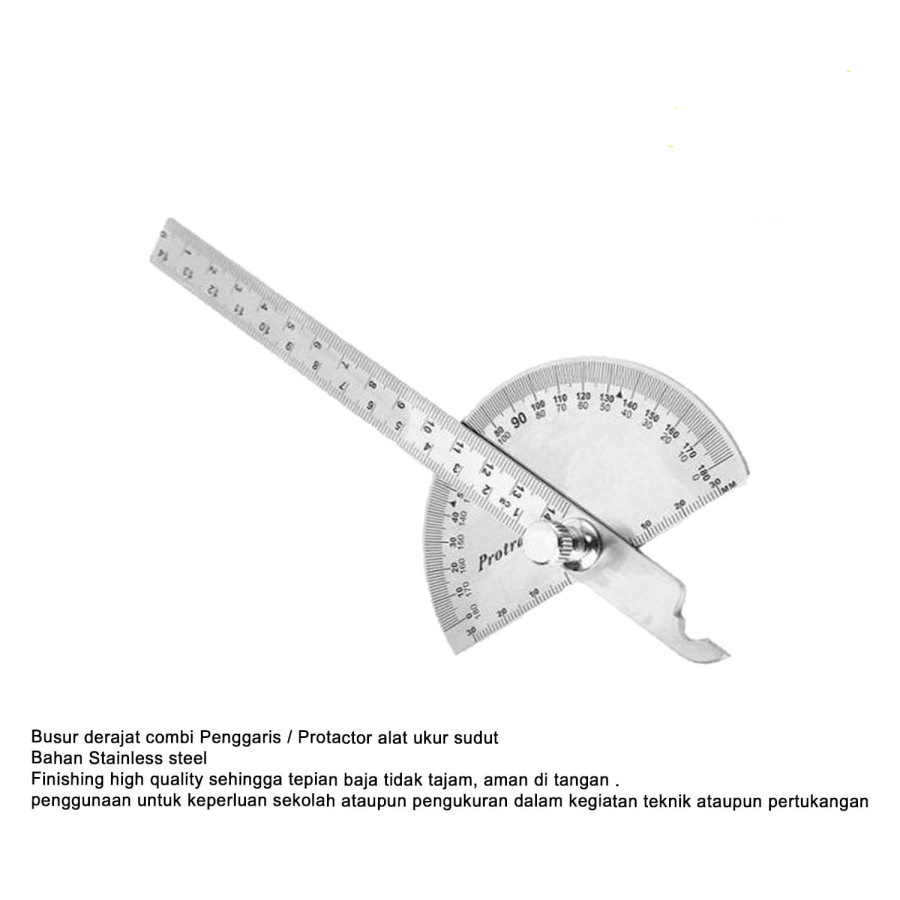 

Busur Derajat Penggaris Combi Stainless Protractor Alat Ukur Sudut