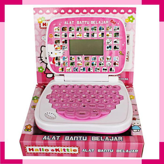 Mainan Edukasi MINI LAPTOP 2 BAHASA LAYAR HELLO KITTY
