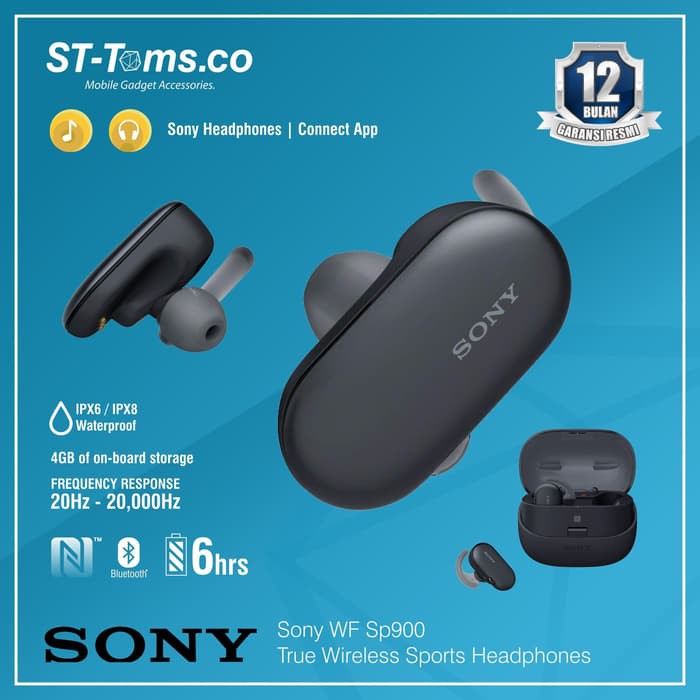 Sony WF SP900 / SP 900 True Wireless Sports Headphones - Black