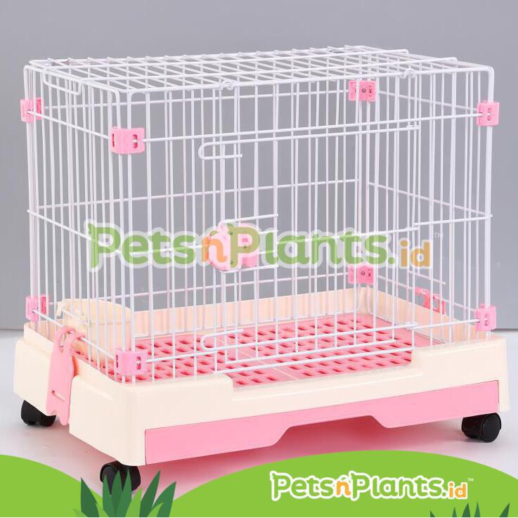 Pet Cage Kandang Kelinci Anjing Kucing Import MEDIUM - Pakai Tray Laci Mudah Dibersihkan