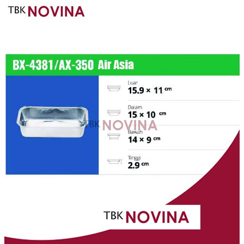 AX-350 ALUMINIUM FOIL KOTAK WADAH CUP KOTAK MENTAI MACARONI SPAGHETI LASAGNA PASTEL TUTUP