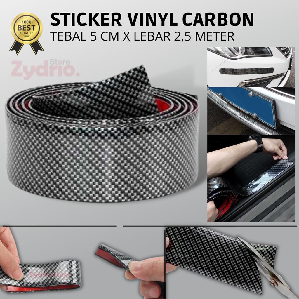 3D Stiker Vinyl Carbon Fiber Mobil Motor Smartphone Gitar Multifungsi