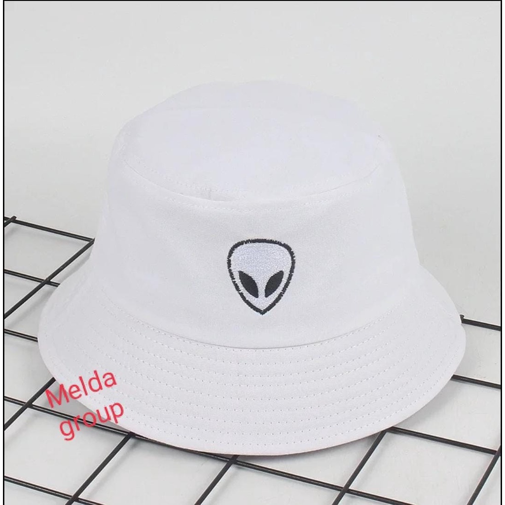 Topi Bucket Hat Bordir Alien Bucket Bordir Fisherman Alien Bucket Distro Pria Wanita Bucket Murah