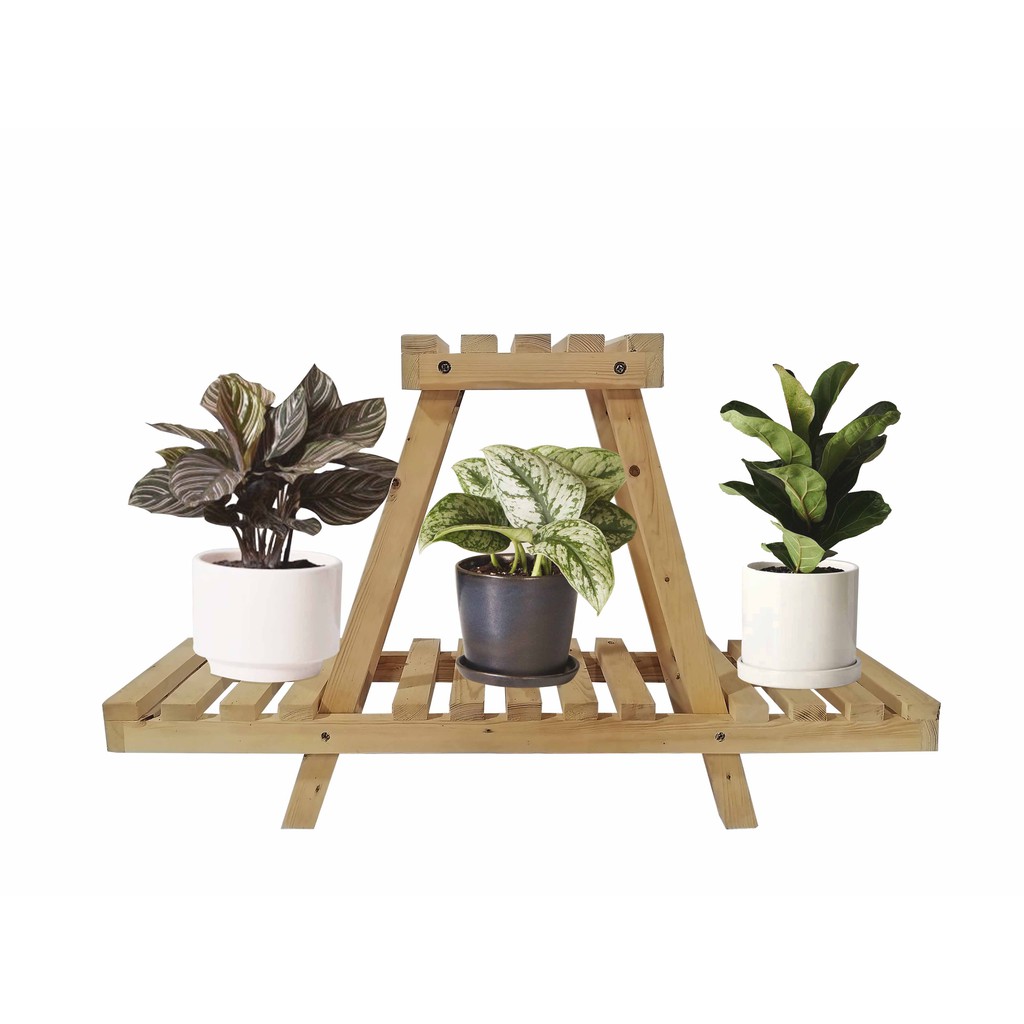 Rak bunga minimalis kayu / Rak bunga susun