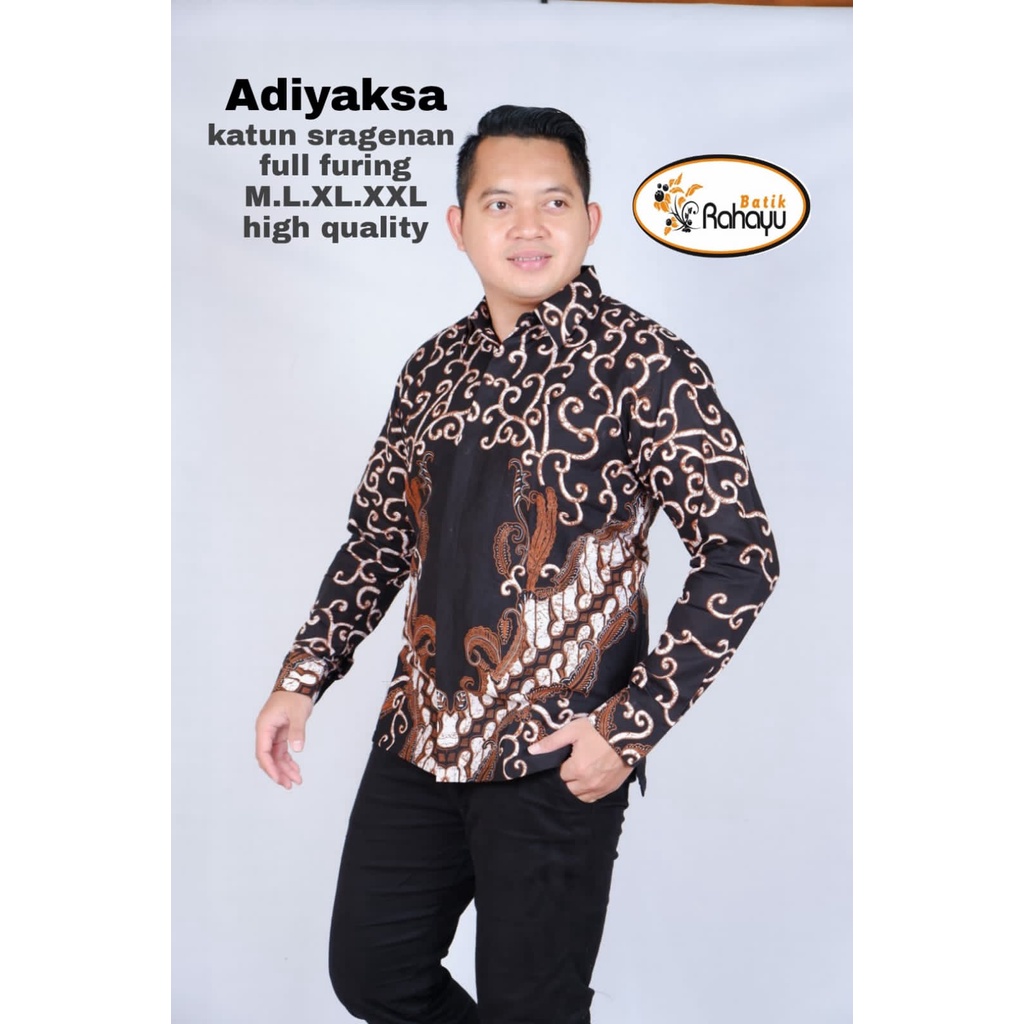 ADIYAKSA RAHAYU KEMEJA BATIK PRIA SOLO LENGAN PANJANG LAPIS FURING ATASAN PREMIUM MODERN ELKANA FLAMBOYAN BAMBU LAWASAN SANCAKA UNGU SEKAR TANJUNG MUSTIKA TERATAI KASWARI SETYA LUHUR MOTIF MILO DARMA JAYA MEGA NANDA SETYO LUHUR BIRU KOPI COKLAT WIRA YUDA