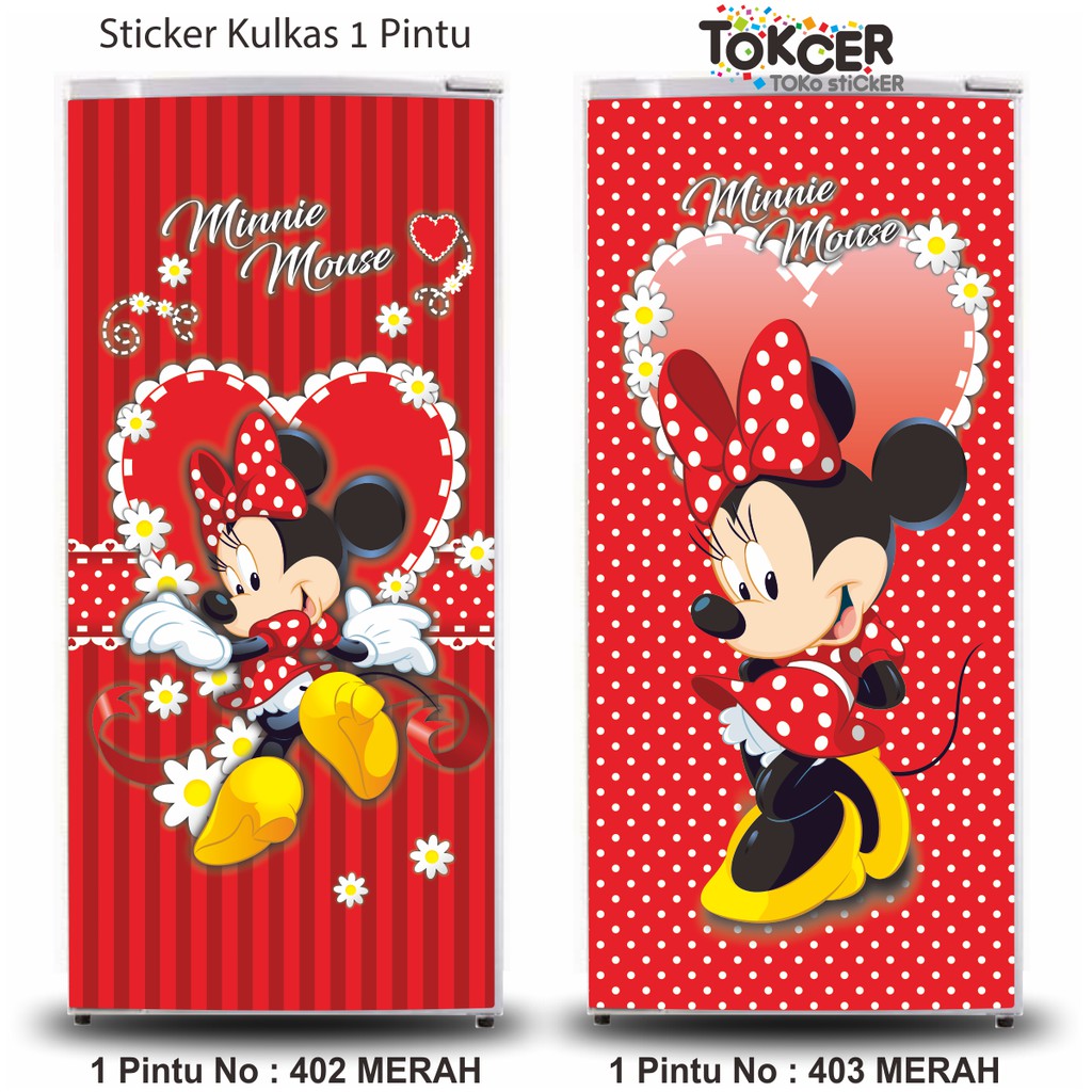 Stiker Kulkas 1 dan 2 Pintu MIKI MINIE MOUSE